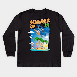 The summer of 2024 - funny and colourful illustration Kids Long Sleeve T-Shirt